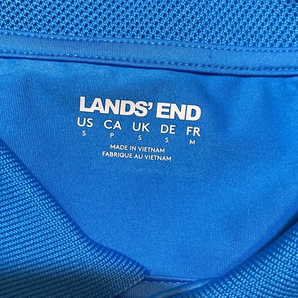Lands’ End Turquoise Blue Men’s Small Quick Dry Men’s School Uniform Polo Shirt. - Picture 5 of 13